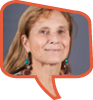 Headshot of Nadine McHenry in an orange speech bubble