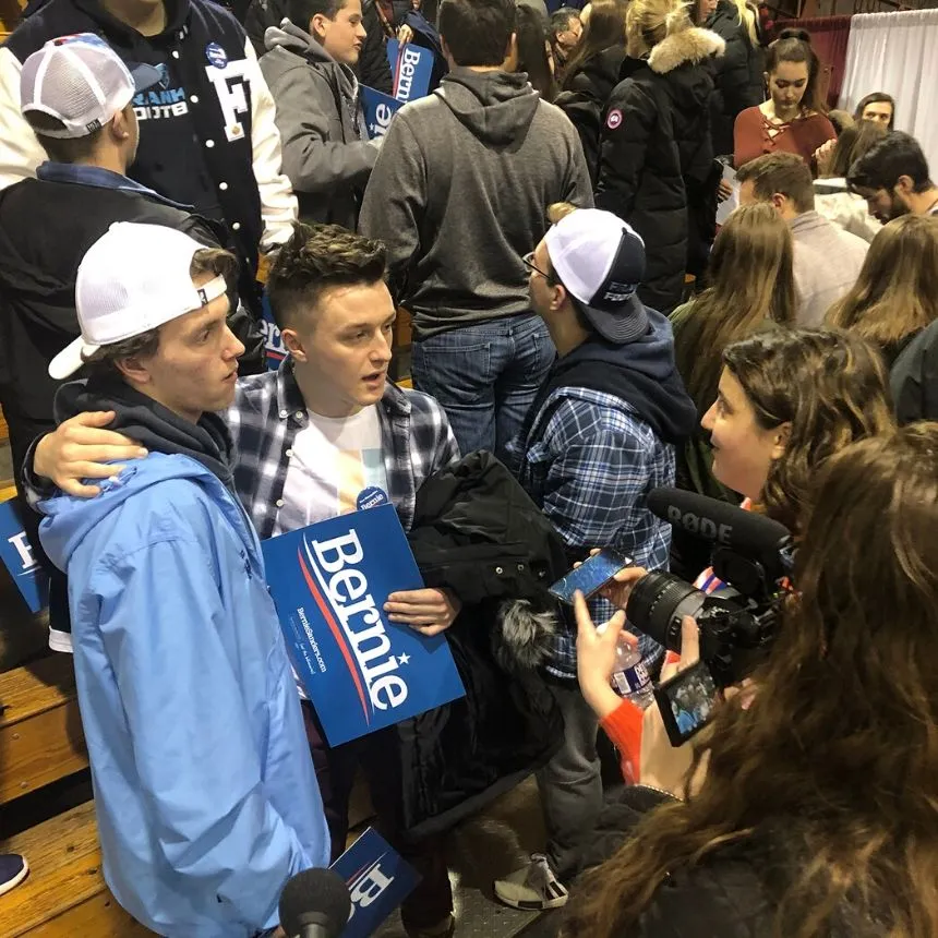 Widener students interview at political rally in New Hampshire