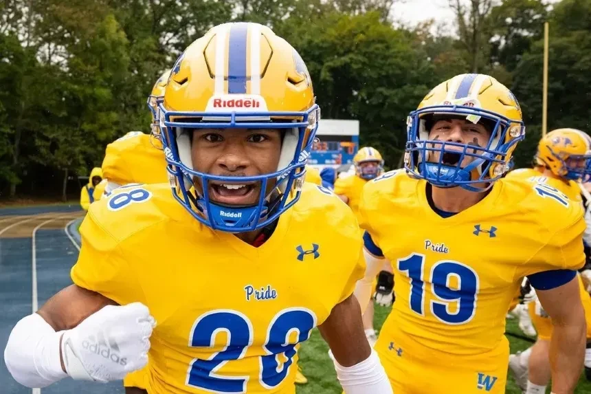 Pride football players in action.
