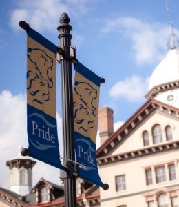 Pride Banners in front of Old Main