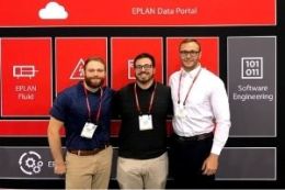 Steve Wysocki '19 poses with project teammates Randy Brown and Julian Perotti 