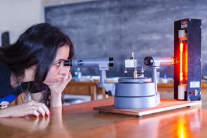 Student in lab