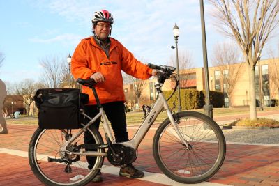 Professor Bruce Grant with Bike