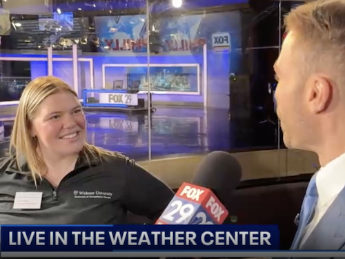 Graduate occupational therapy student Casey Orange appears on FOX29 to discuss her “Gardening for Life” capstone project focused on safe gardening techniques and injury prevention.